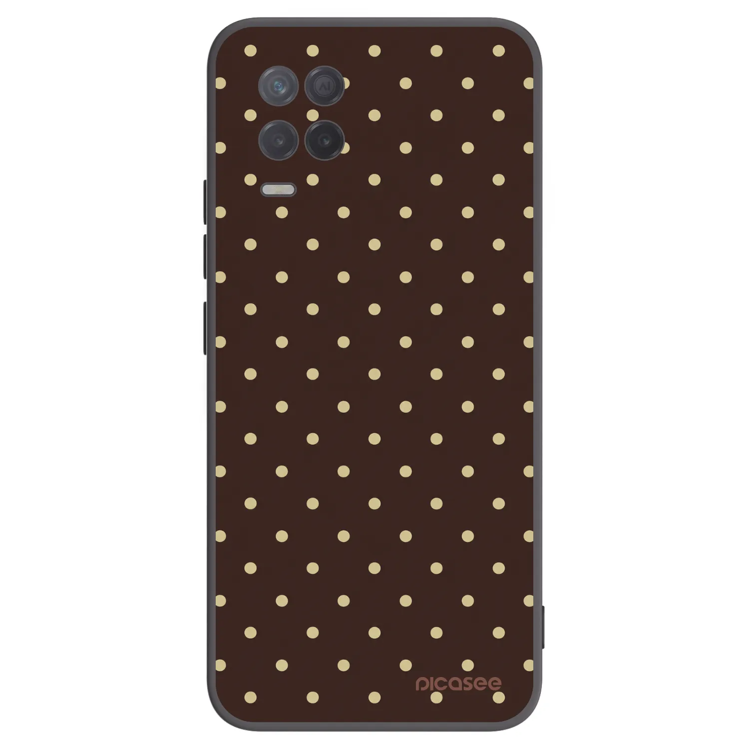 Picasee fekete szilikon tok az alábbi mobiltelefonokra Realme 8 5G - Vanilla Dots & Chocolate