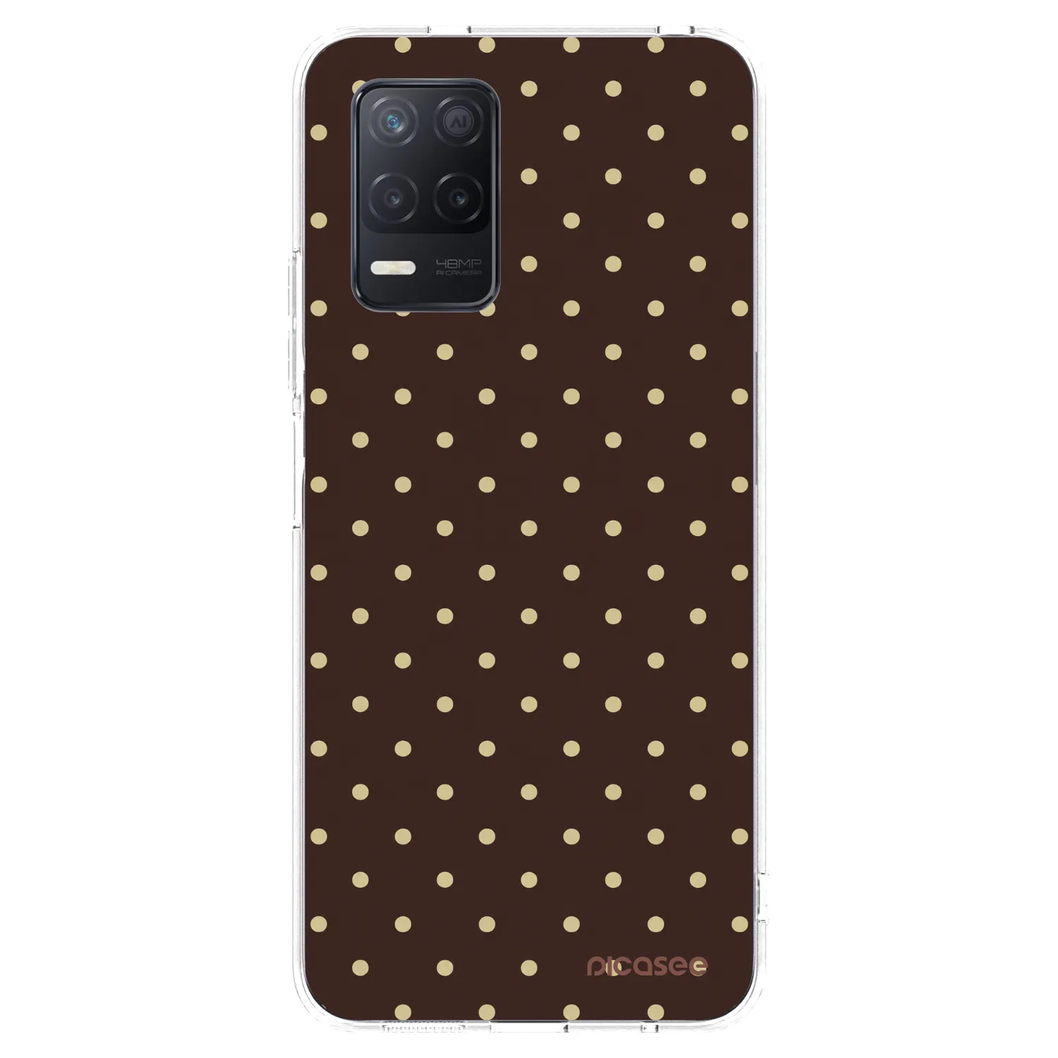 Picasee átlátszó szilikon tok az alábbi mobiltelefonokra Realme 8 5G - Vanilla Dots & Chocolate