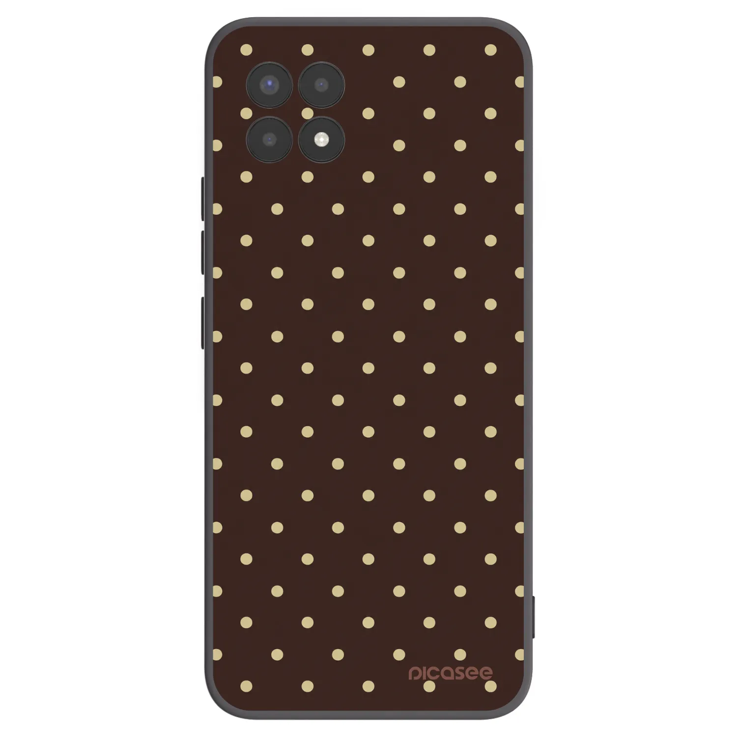 Picasee fekete szilikon tok az alábbi mobiltelefonokra Realme 8i - Vanilla Dots & Chocolate