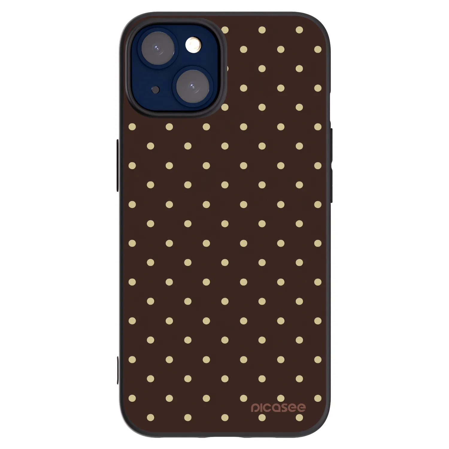 Picasee fekete szilikon tok az alábbi mobiltelefonokra Apple iPhone 14 - Vanilla Dots & Chocolate
