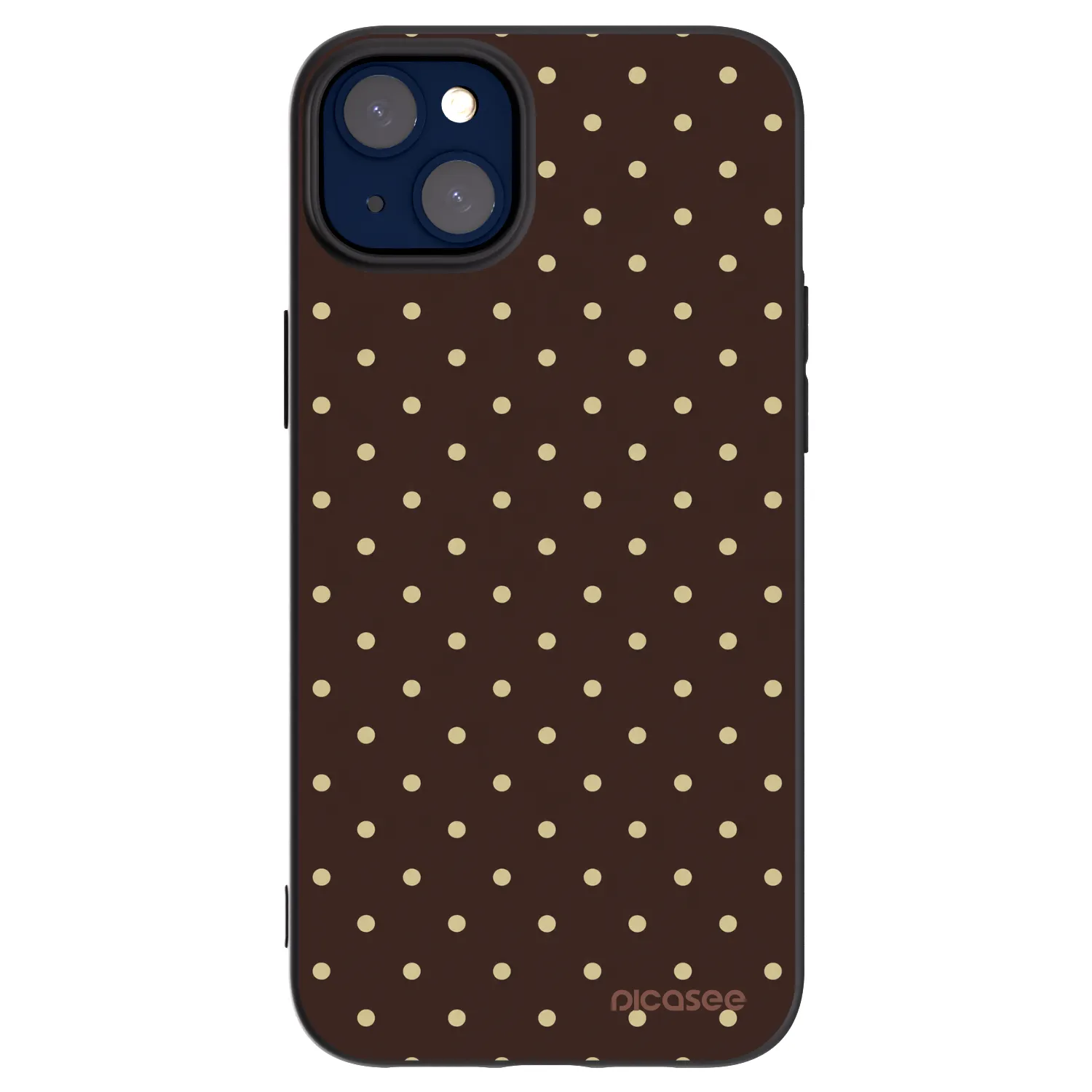Picasee fekete szilikon tok az alábbi mobiltelefonokra Apple iPhone 14 Plus - Vanilla Dots & Chocolate