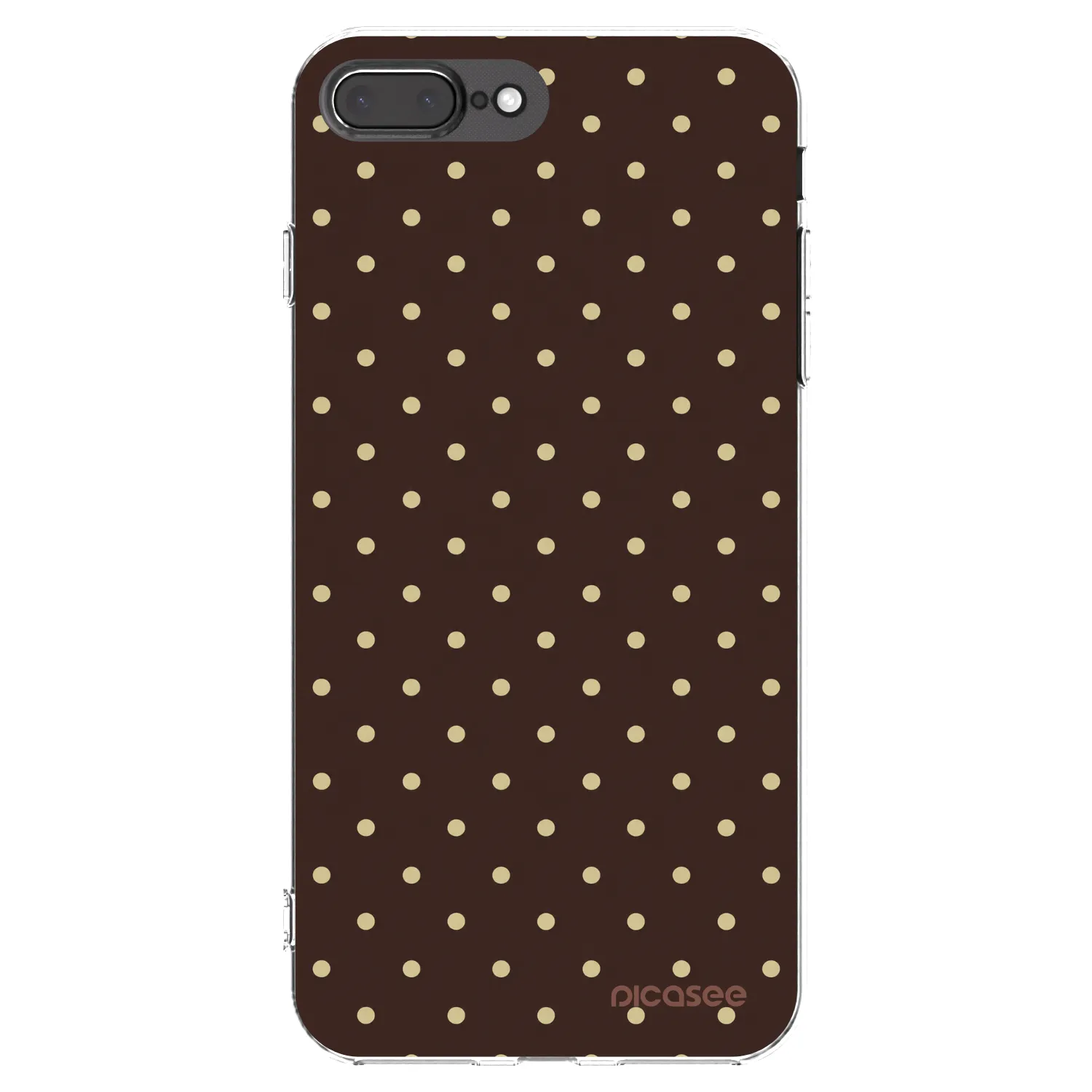 Picasee átlátszó szilikon tok az alábbi mobiltelefonokra Apple iPhone 8 Plus - Vanilla Dots & Chocolate