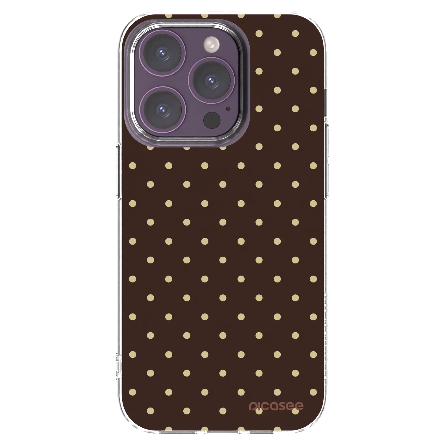 Picasee átlátszó szilikon tok az alábbi mobiltelefonokra Apple iPhone 14 Pro - Vanilla Dots & Chocolate
