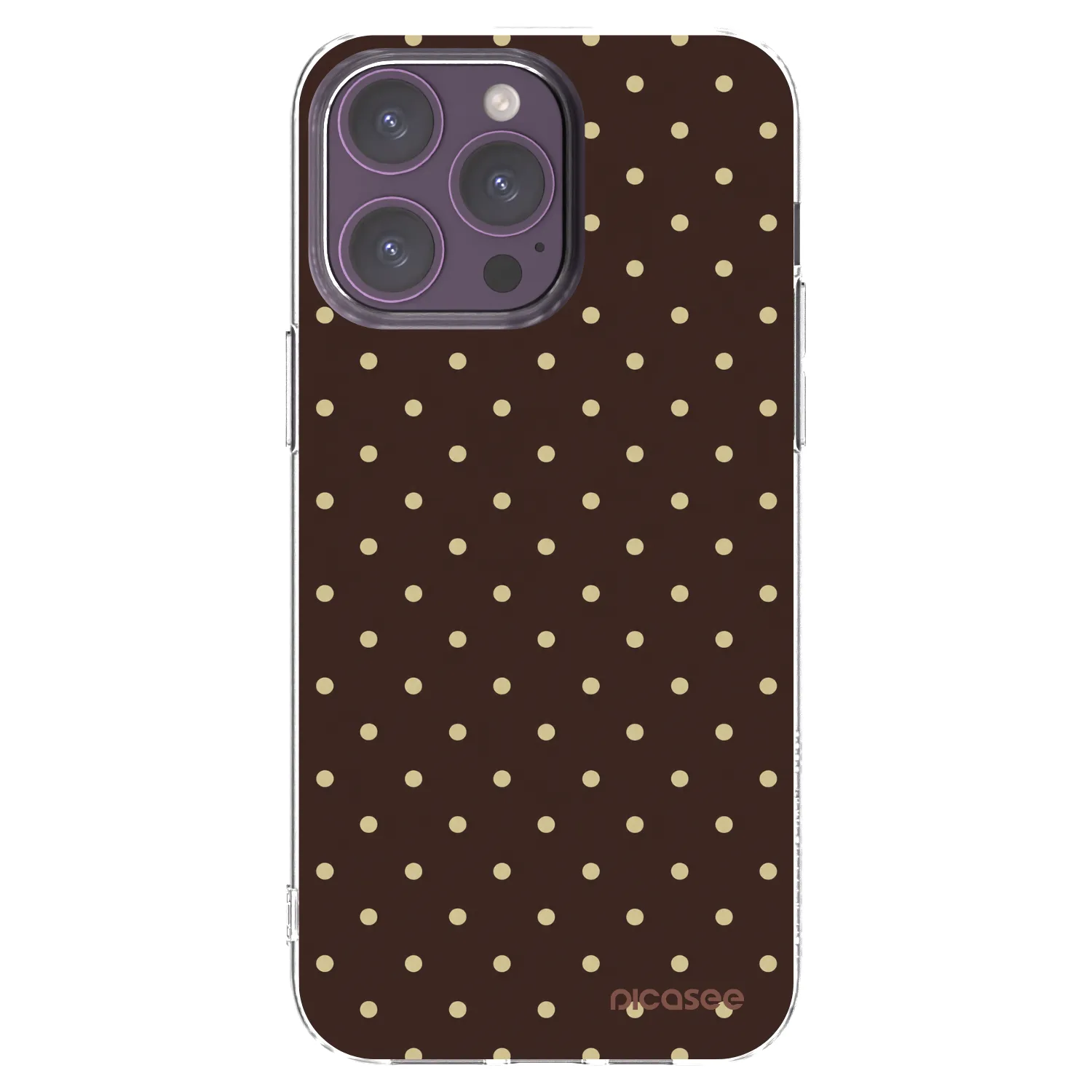 Picasee átlátszó szilikon tok az alábbi mobiltelefonokra Apple iPhone 14 Pro Max - Vanilla Dots & Chocolate