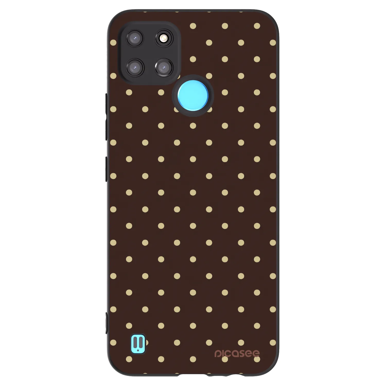 Picasee fekete szilikon tok az alábbi mobiltelefonokra Realme C21Y - Vanilla Dots & Chocolate