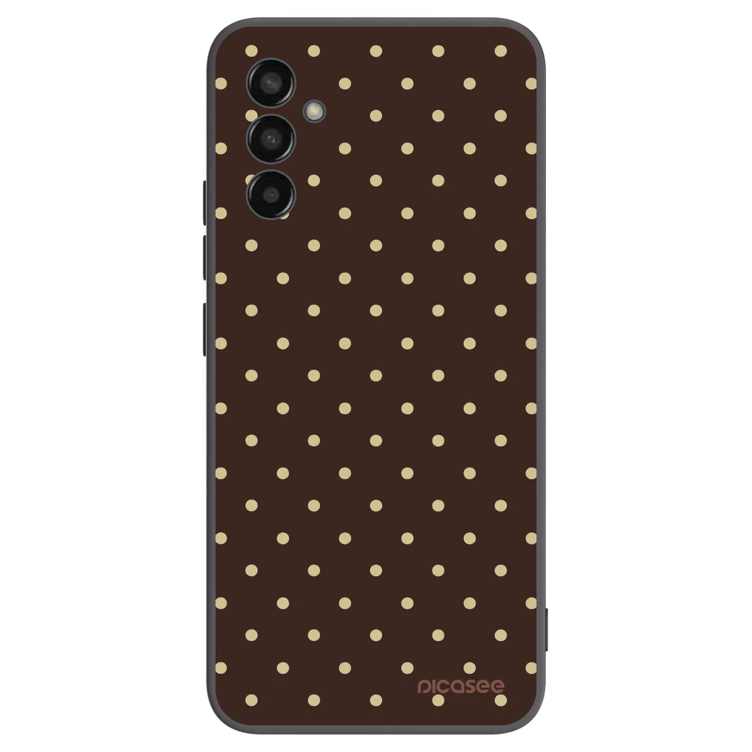 Picasee fekete szilikon tok az alábbi mobiltelefonokra Samsung Galaxy M13 M135F - Vanilla Dots & Chocolate