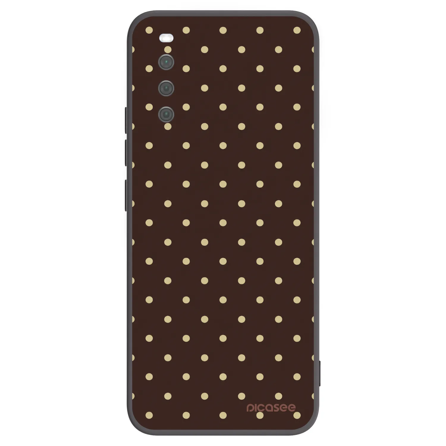 Picasee fekete szilikon tok az alábbi mobiltelefonokra Sony Xperia 10 III - Vanilla Dots & Chocolate