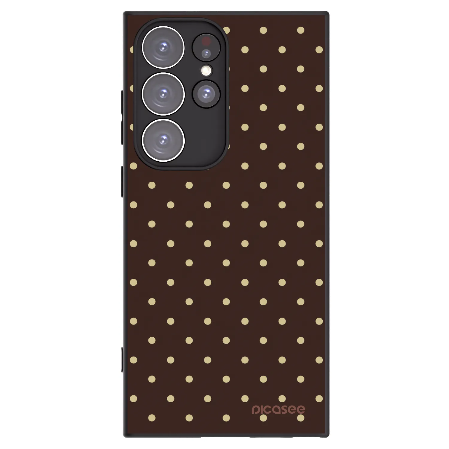 Picasee fekete szilikon tok az alábbi mobiltelefonokra Samsung Galaxy S23 Ultra 5G - Vanilla Dots & Chocolate
