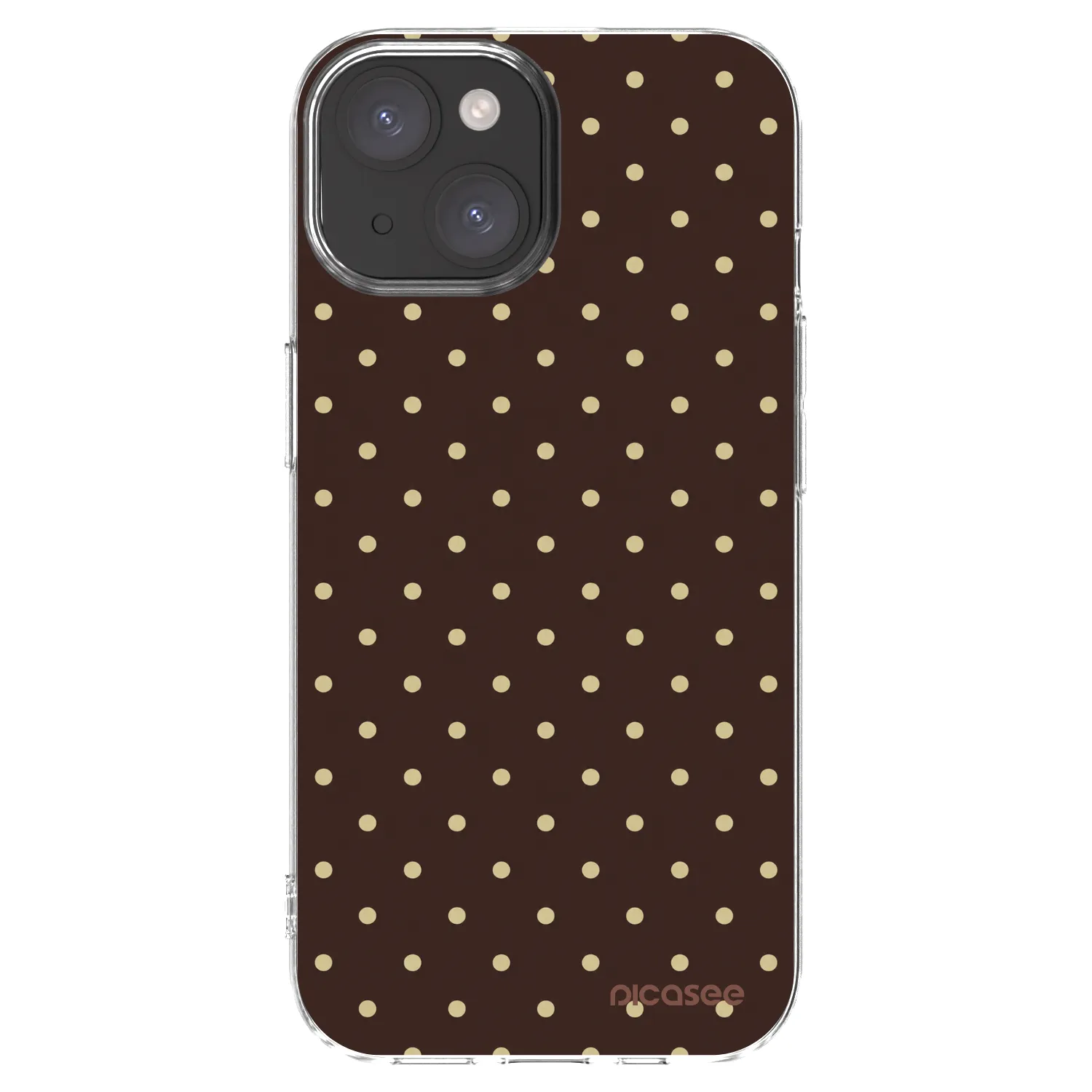 Picasee átlátszó szilikon tok az alábbi mobiltelefonokra Apple iPhone 15 - Vanilla Dots & Chocolate