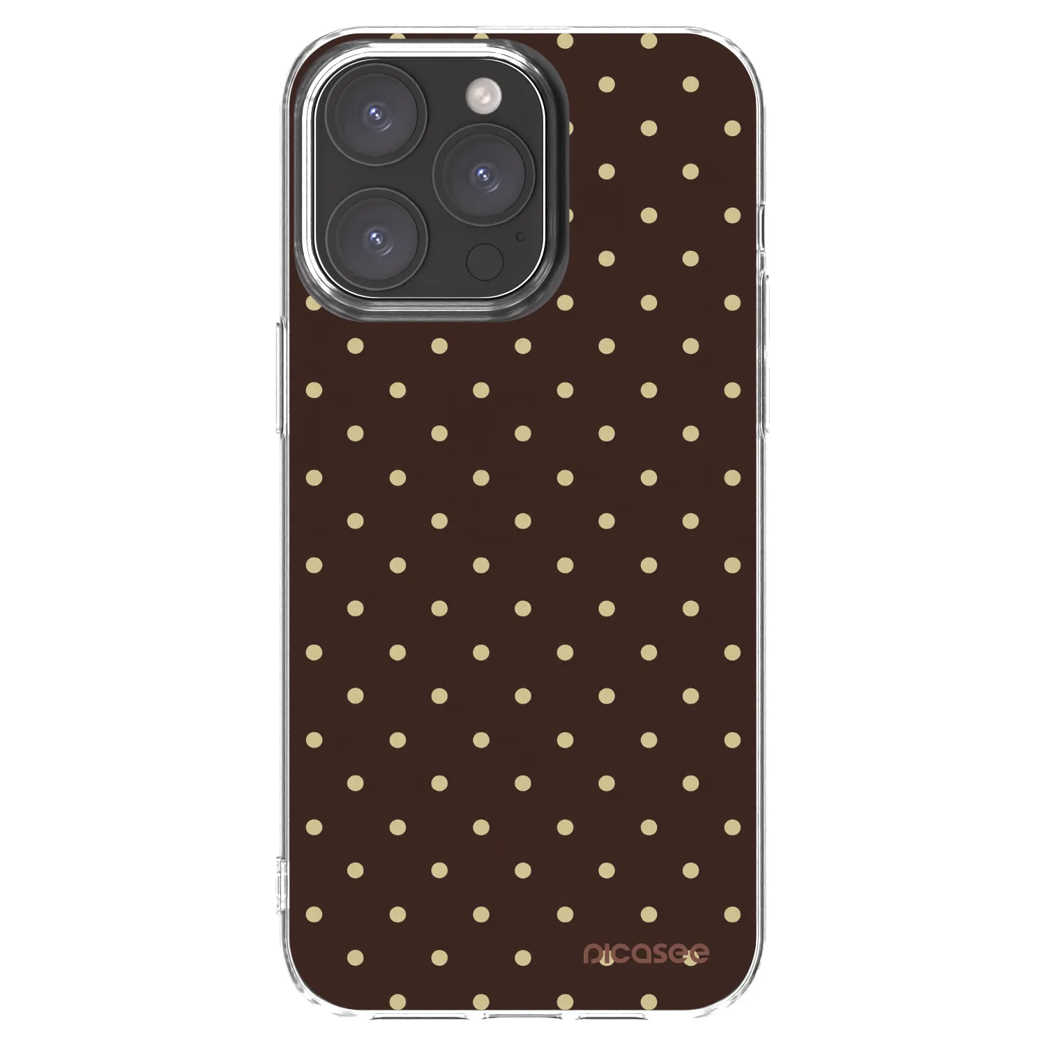 Picasee átlátszó szilikon tok az alábbi mobiltelefonokra Apple iPhone 15 Pro Max - Vanilla Dots & Chocolate