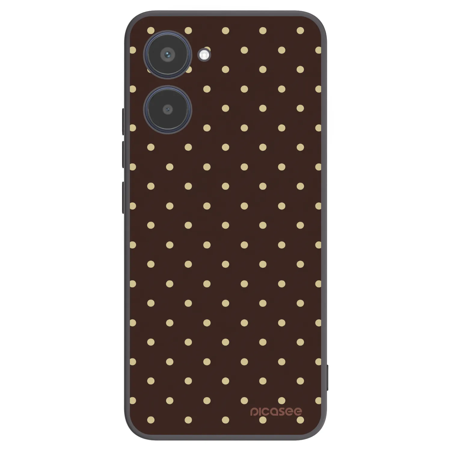 Picasee fekete szilikon tok az alábbi mobiltelefonokra Realme 10 4G - Vanilla Dots & Chocolate