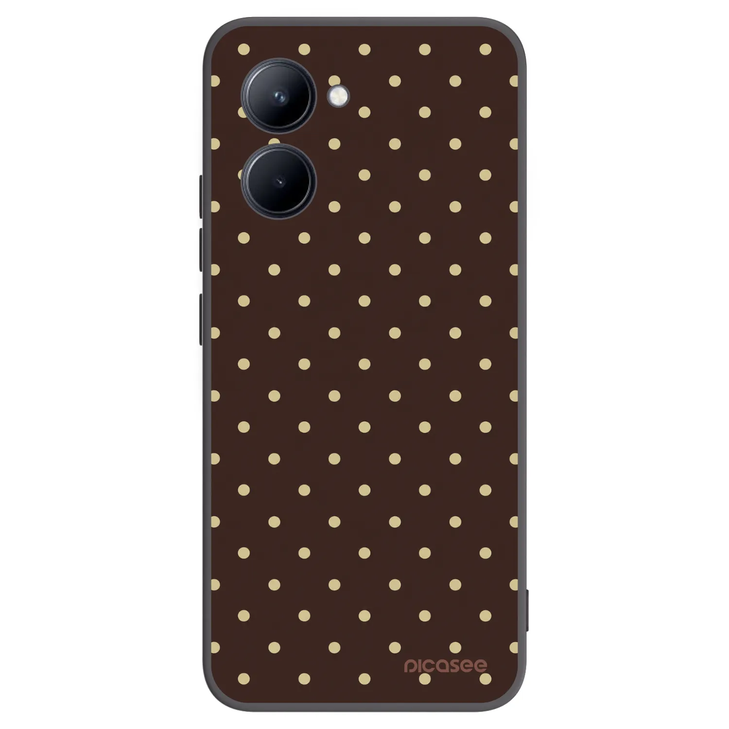 Picasee fekete szilikon tok az alábbi mobiltelefonokra Realme C33 (2023) - Vanilla Dots & Chocolate
