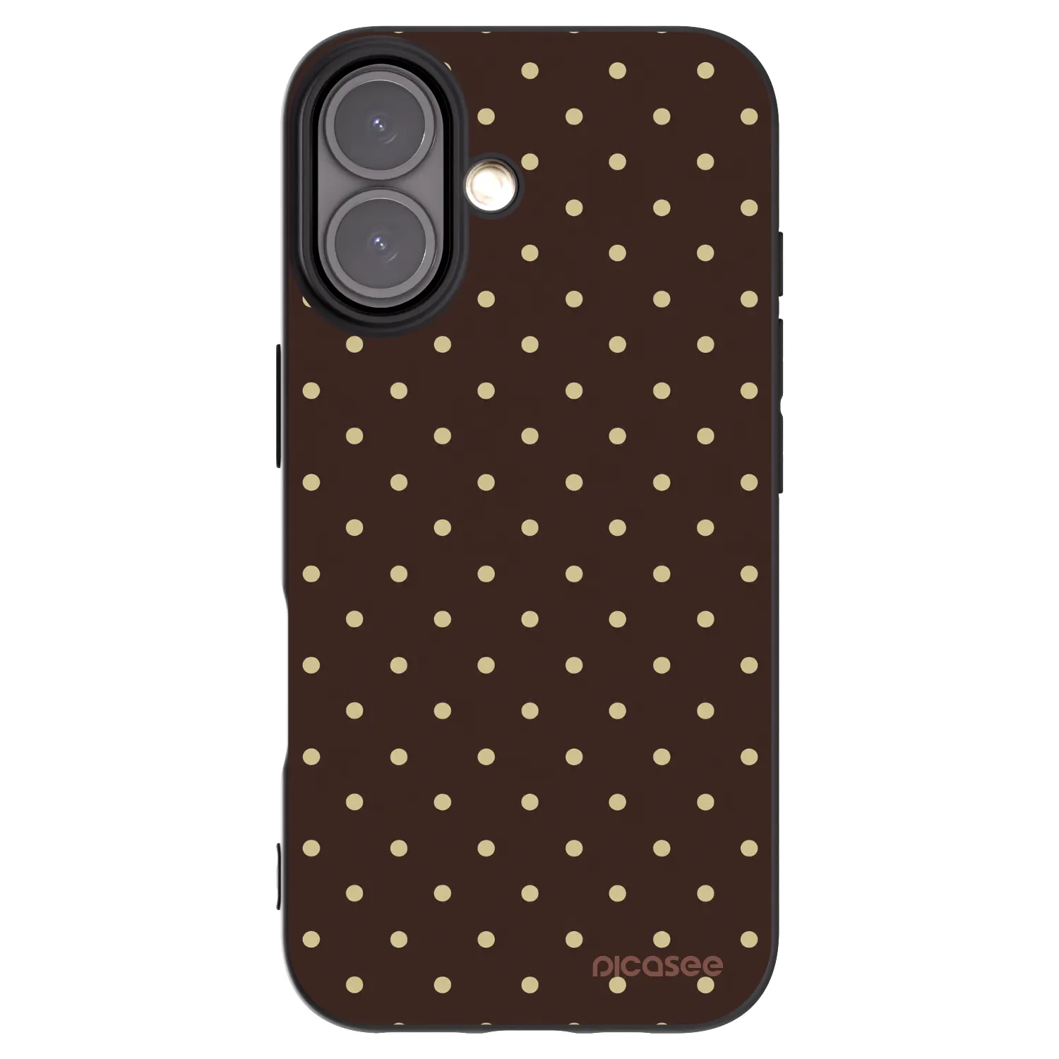 Picasee fekete szilikon tok az alábbi mobiltelefonokra Apple iPhone 16 - Vanilla Dots & Chocolate