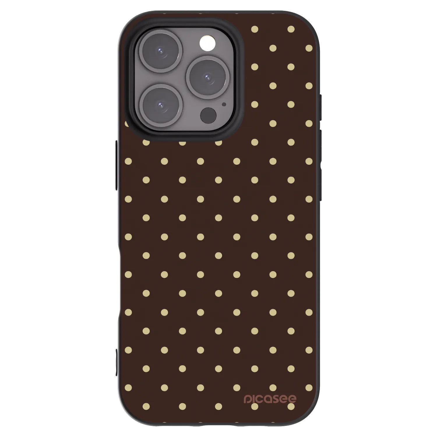 Picasee fekete szilikon tok az alábbi mobiltelefonokra Apple iPhone 16 Pro - Vanilla Dots & Chocolate