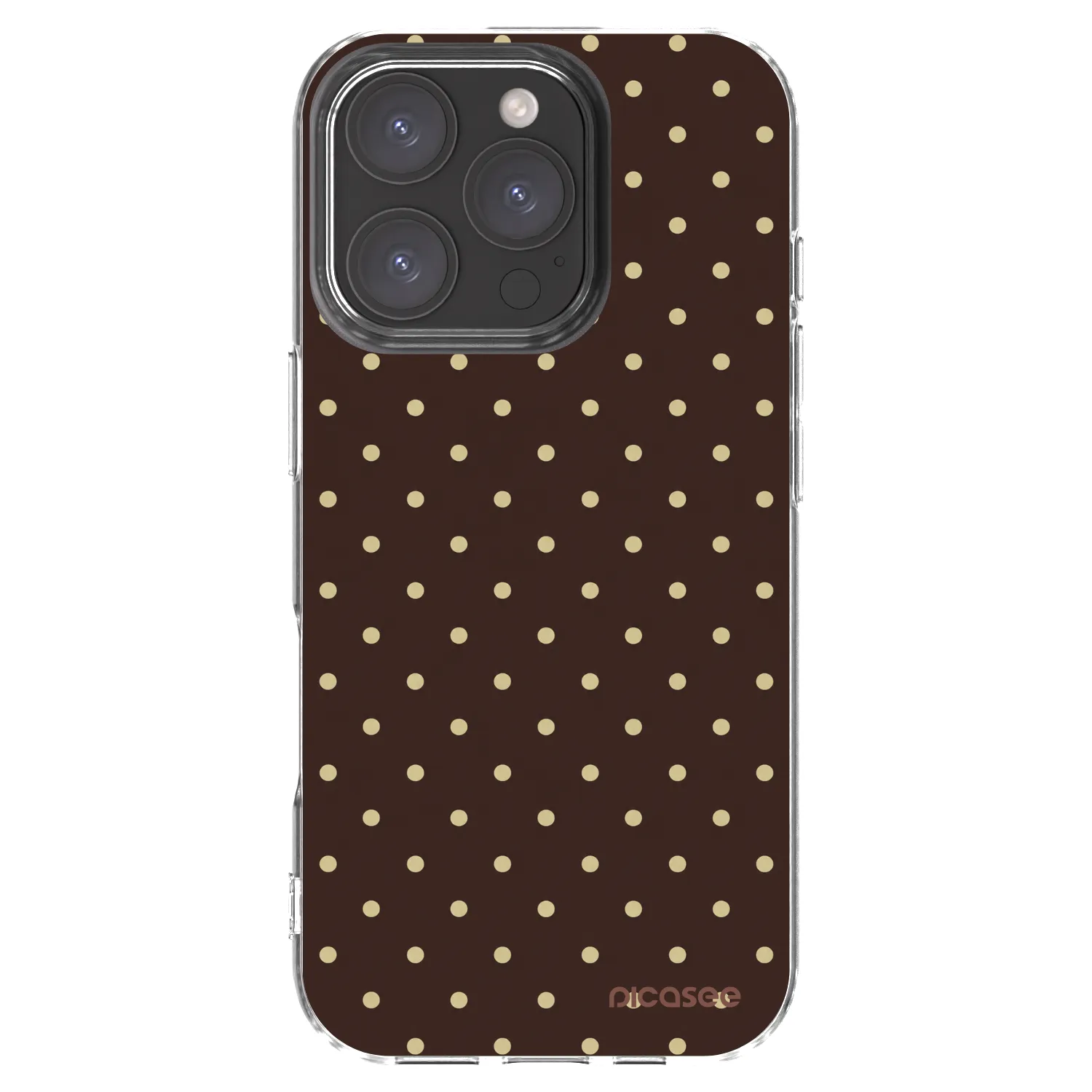 Picasee átlátszó szilikon tok az alábbi mobiltelefonokra Apple iPhone 16 Pro - Vanilla Dots & Chocolate