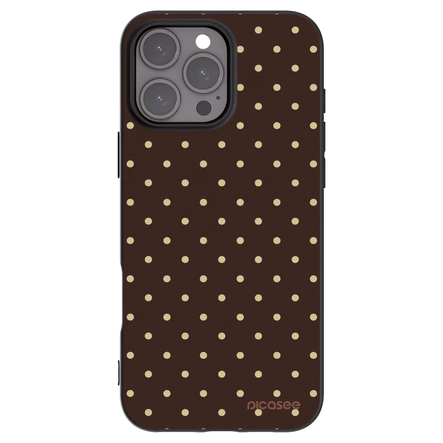Picasee fekete szilikon tok az alábbi mobiltelefonokra Apple iPhone 16 Pro Max - Vanilla Dots & Chocolate
