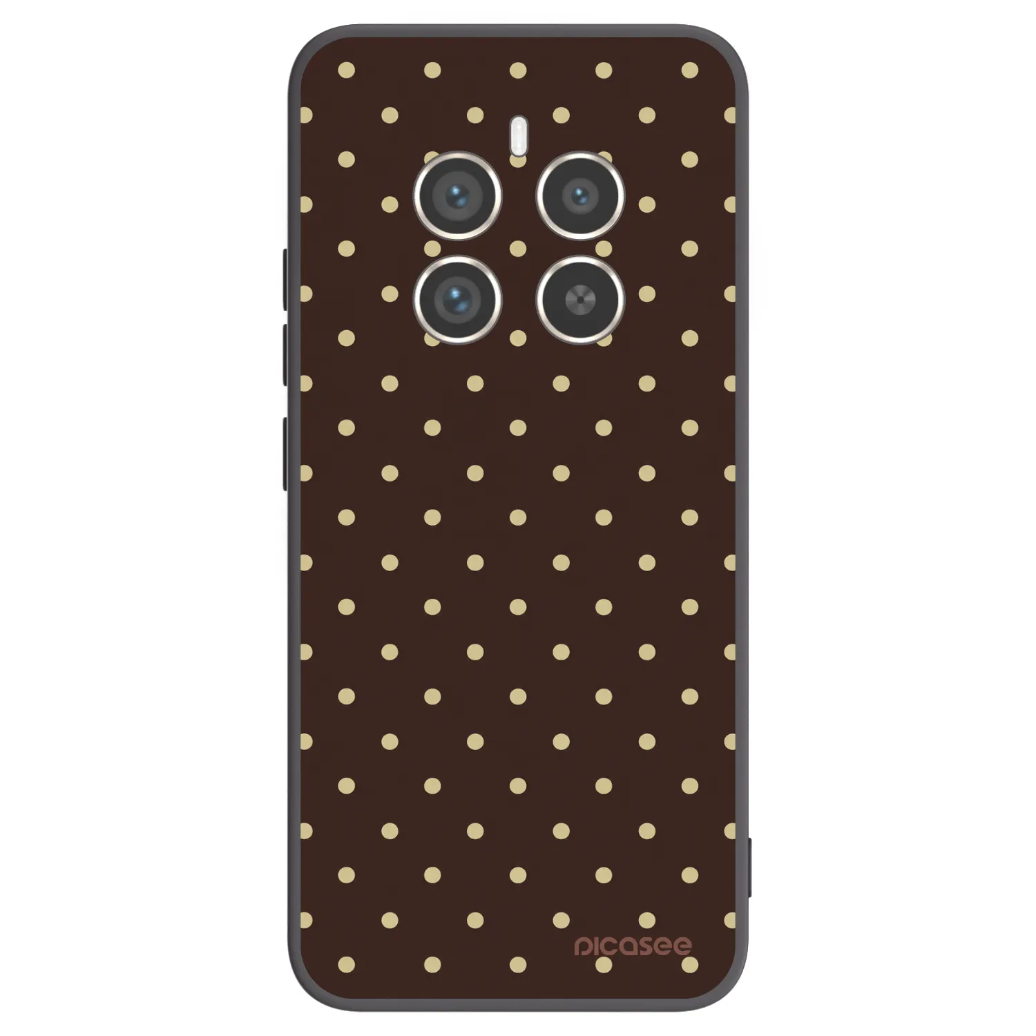 Picasee fekete szilikon tok az alábbi mobiltelefonokra Realme 12 Pro 5G - Vanilla Dots & Chocolate