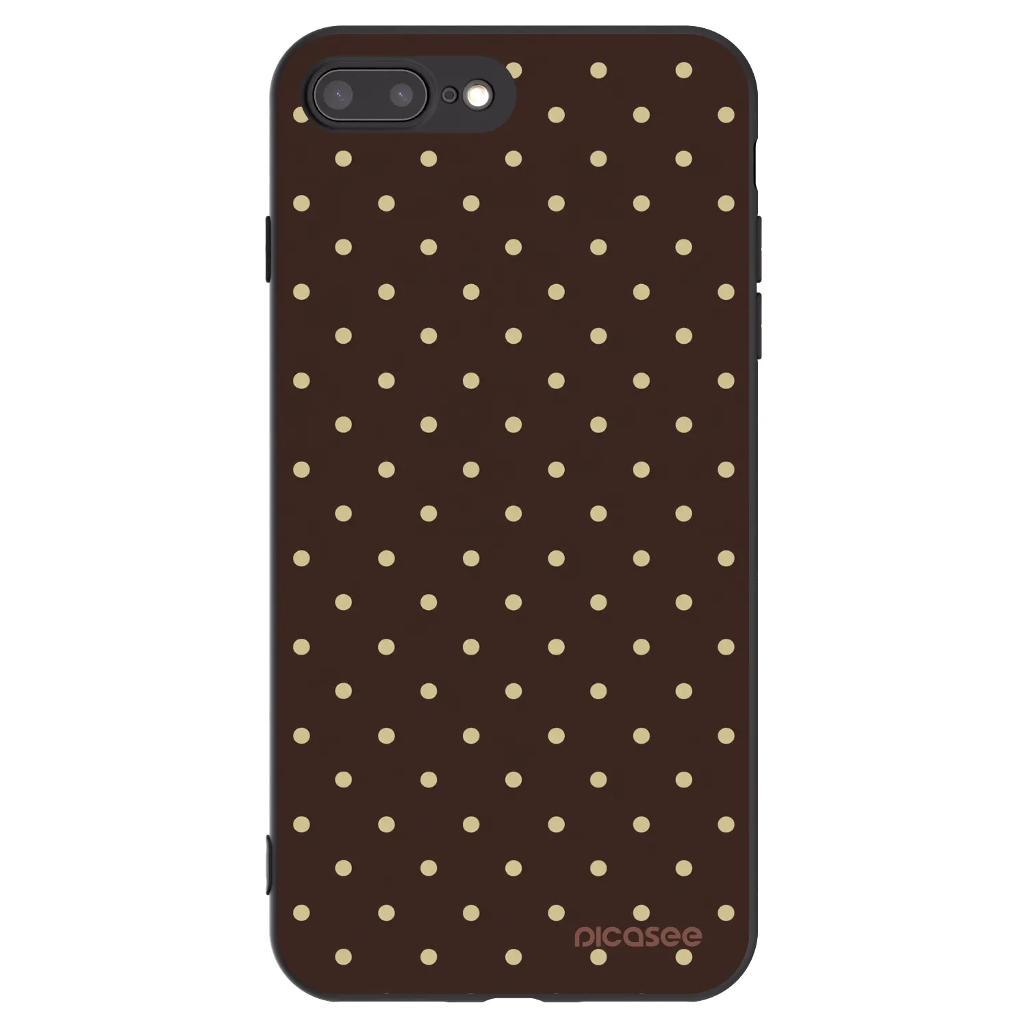 Picasee fekete szilikon tok az alábbi mobiltelefonokra Apple iPhone 8 Plus - Vanilla Dots & Chocolate