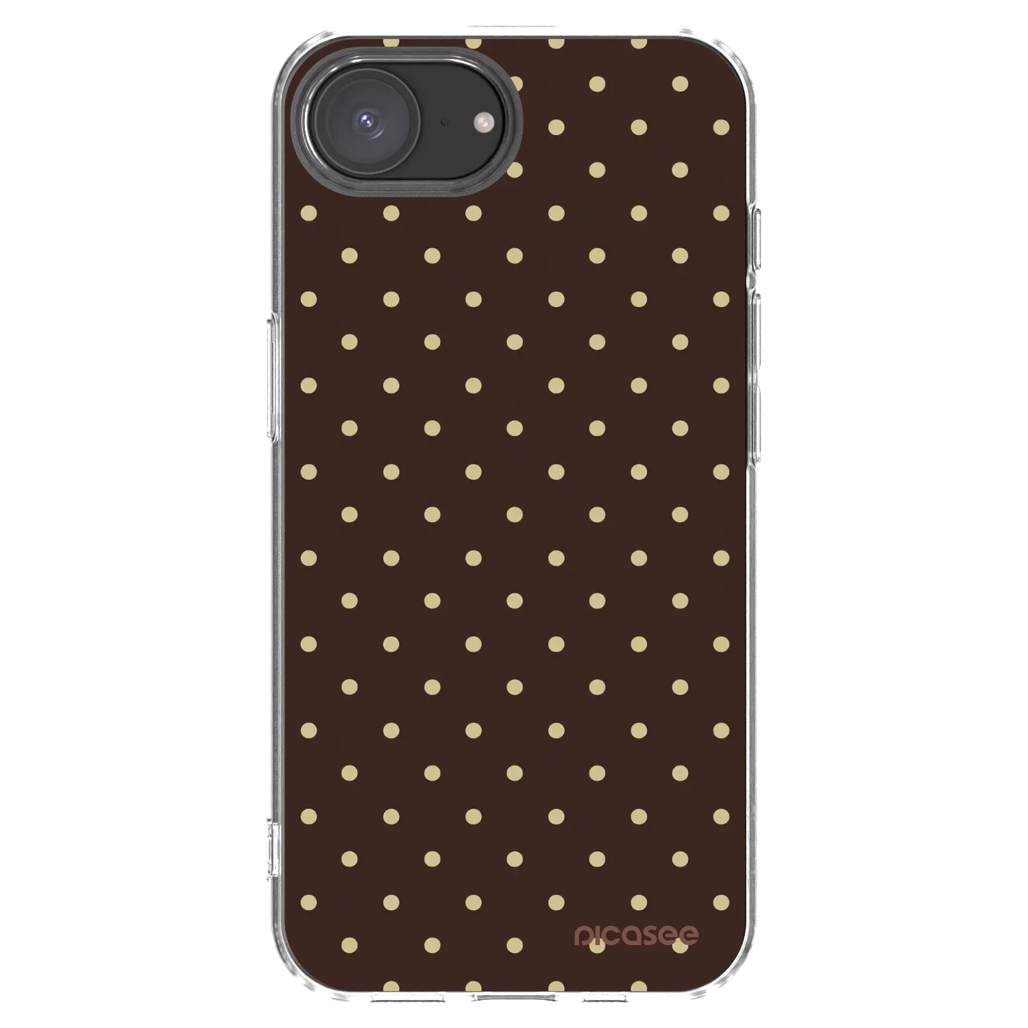 Picasee átlátszó szilikon tok az alábbi mobiltelefonokra Apple iPhone 16e - Vanilla Dots & Chocolate