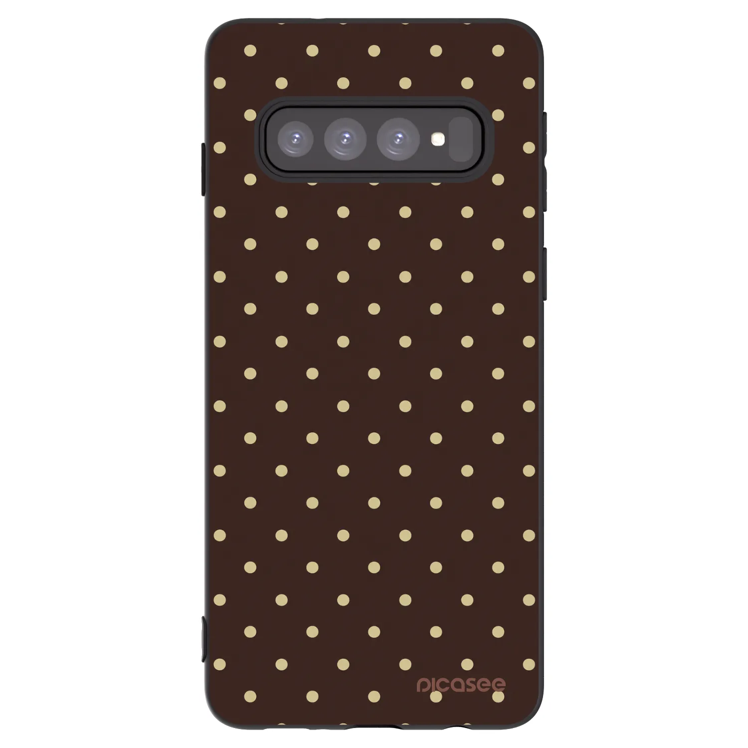Picasee fekete szilikon tok az alábbi mobiltelefonokra Samsung Galaxy S10 G973 - Vanilla Dots & Chocolate