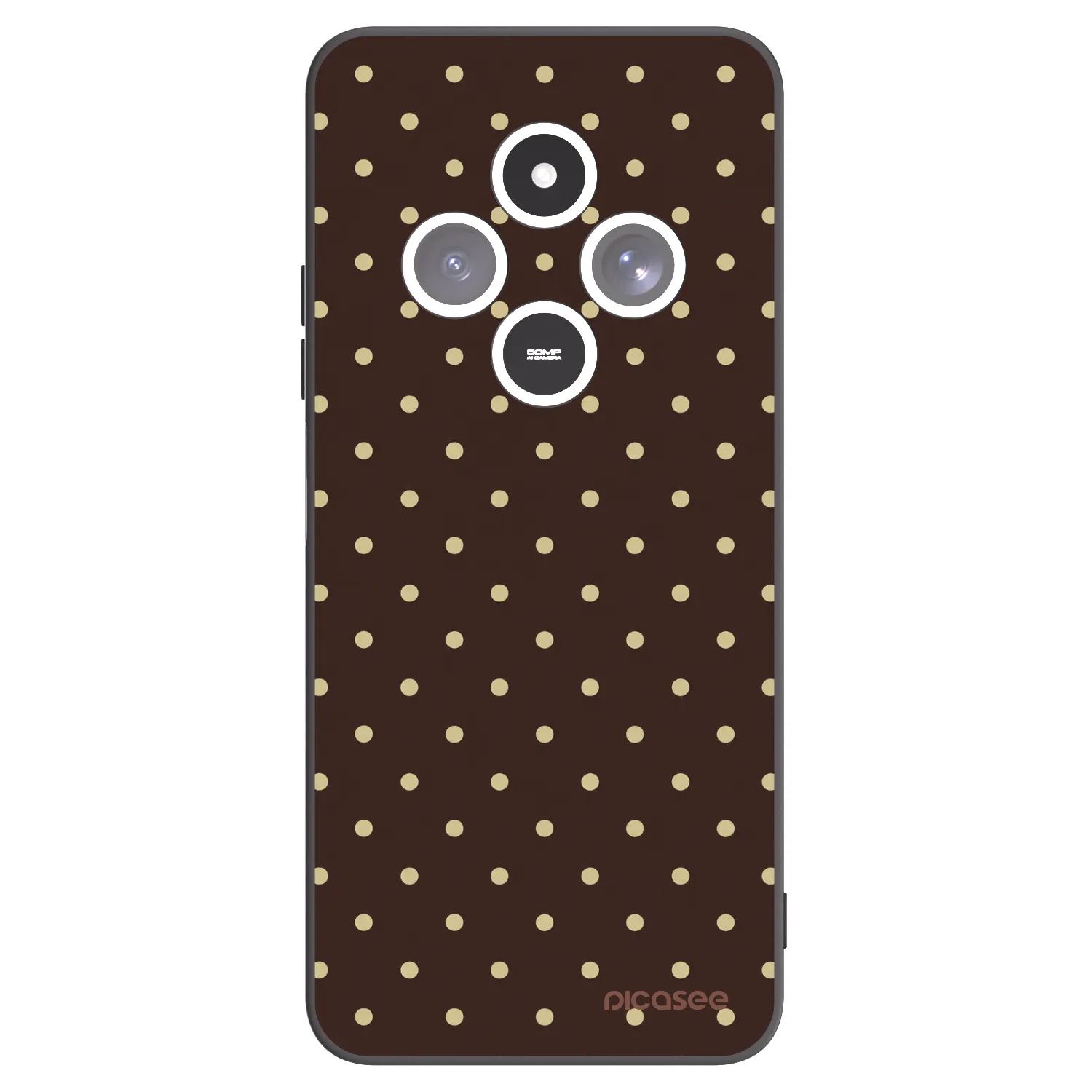 Picasee fekete szilikon tok az alábbi mobiltelefonokra Xiaomi Redmi 14C - Vanilla Dots & Chocolate