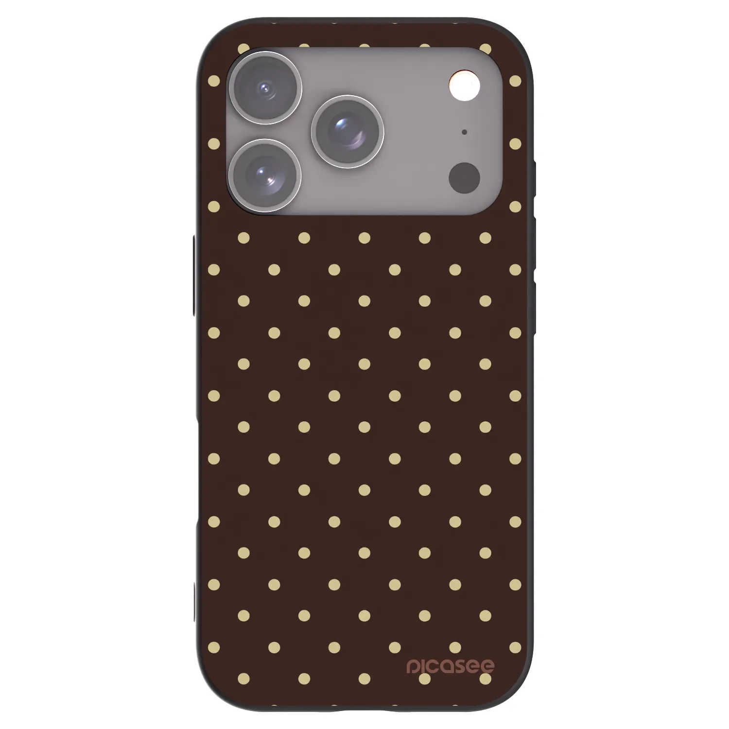 Picasee fekete szilikon tok az alábbi mobiltelefonokra Apple iPhone 17 Pro - Vanilla Dots & Chocolate