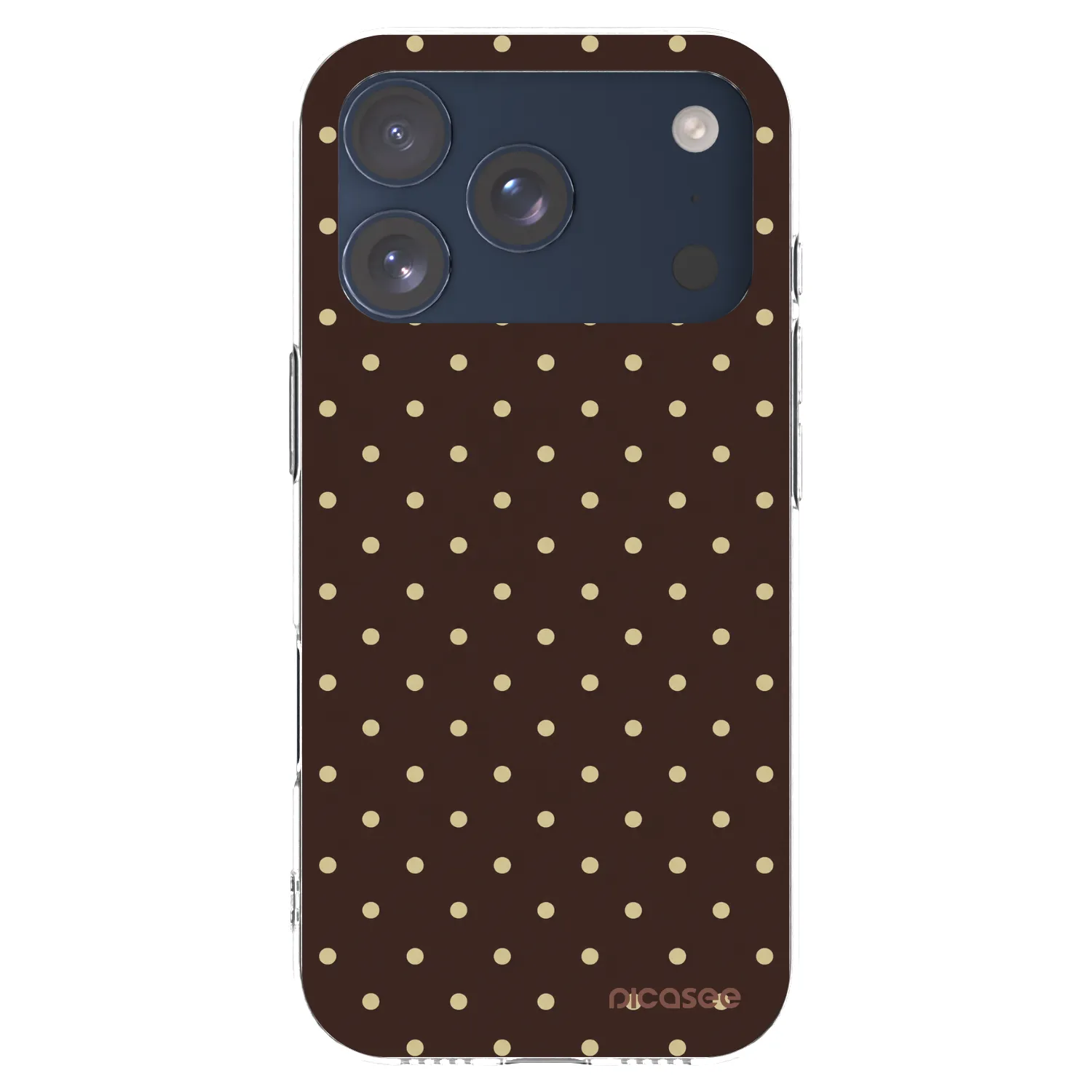 Picasee átlátszó szilikon tok az alábbi mobiltelefonokra Apple iPhone 17 Pro - Vanilla Dots & Chocolate