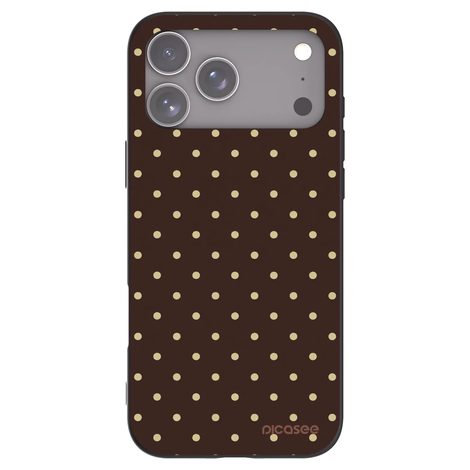Picasee fekete szilikon tok az alábbi mobiltelefonokra Apple iPhone 17 Pro Max - Vanilla Dots & Chocolate