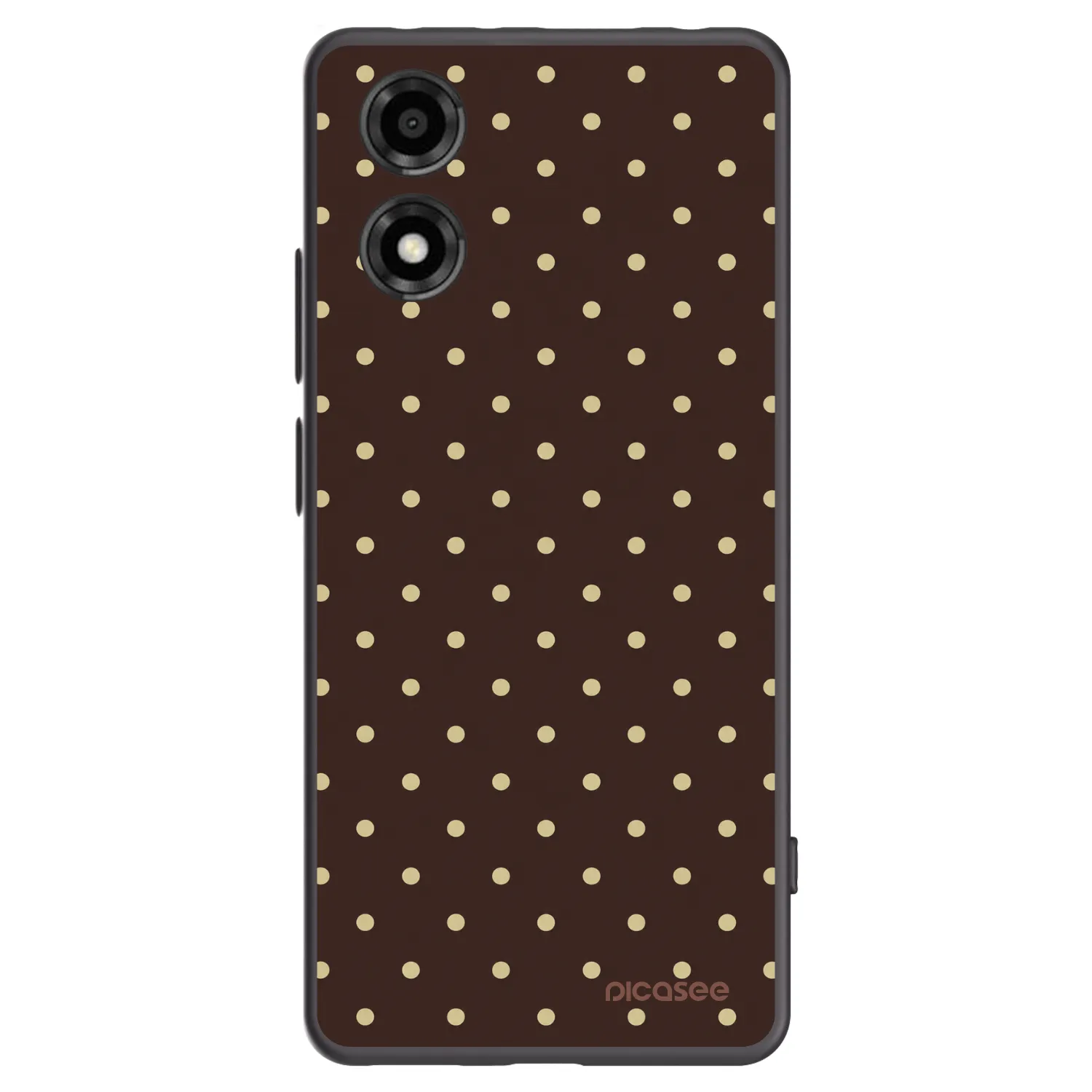 Picasee fekete szilikon tok az alábbi mobiltelefonokra Motorola Moto E14 - Vanilla Dots & Chocolate