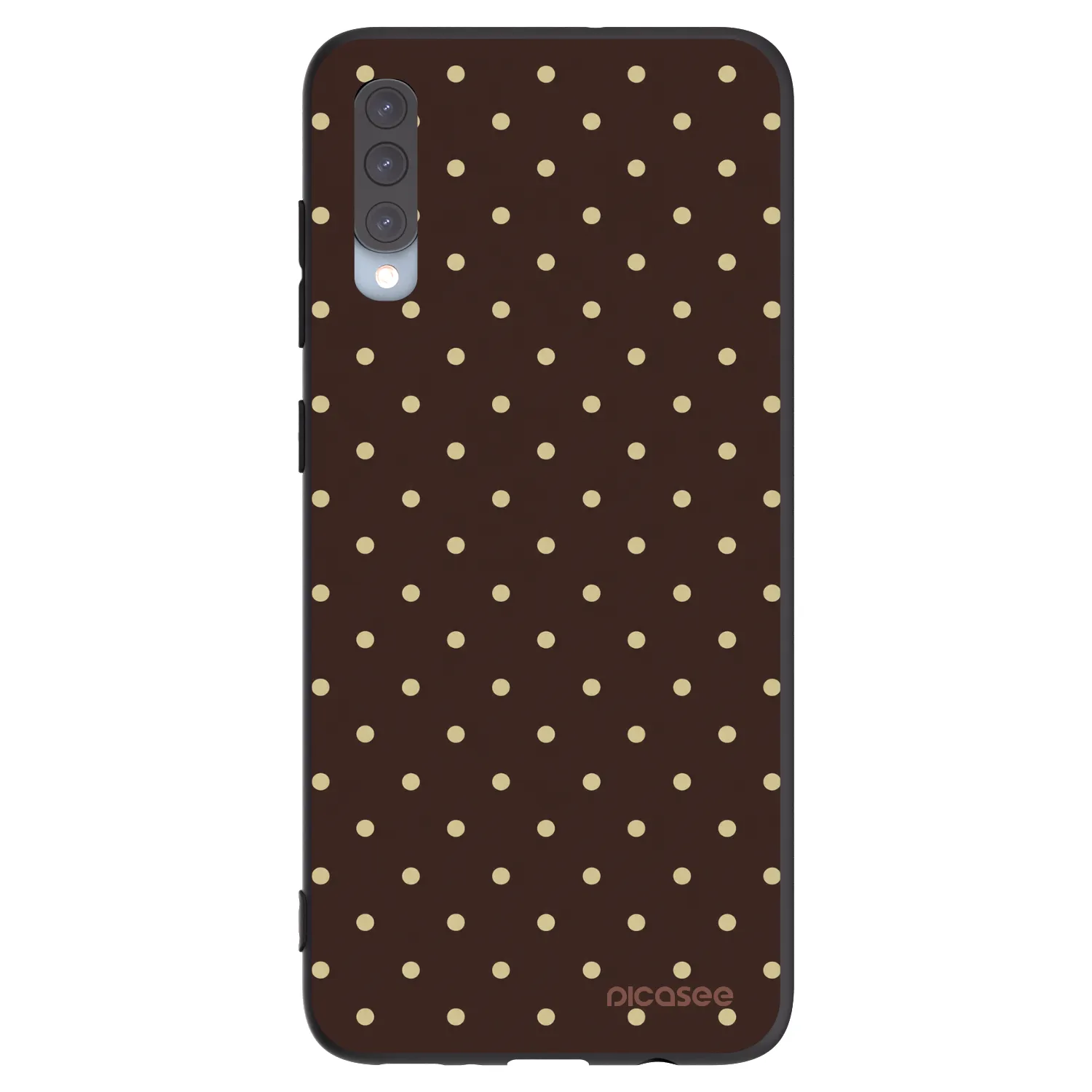 Picasee fekete szilikon tok az alábbi mobiltelefonokra Samsung Galaxy A70 A705F - Vanilla Dots & Chocolate