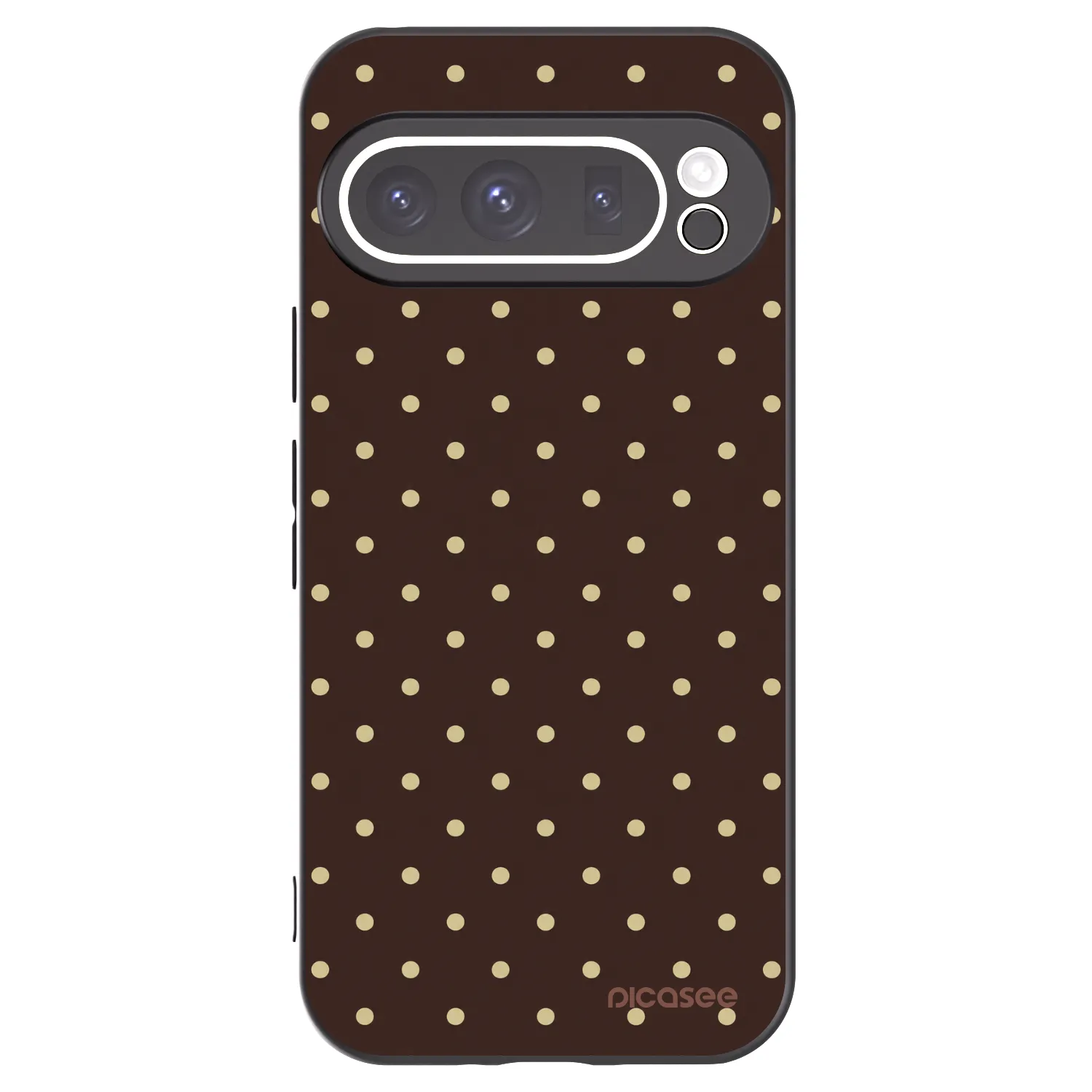 Picasee fekete szilikon tok az alábbi mobiltelefonokra Google Pixel 9 Pro XL - Vanilla Dots & Chocolate