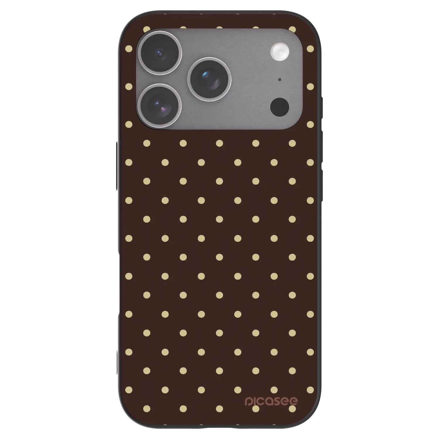 Picasee fekete szilikon tok az alábbi mobiltelefonokra Apple iPhone 18 Pro - Vanilla Dots & Chocolate
