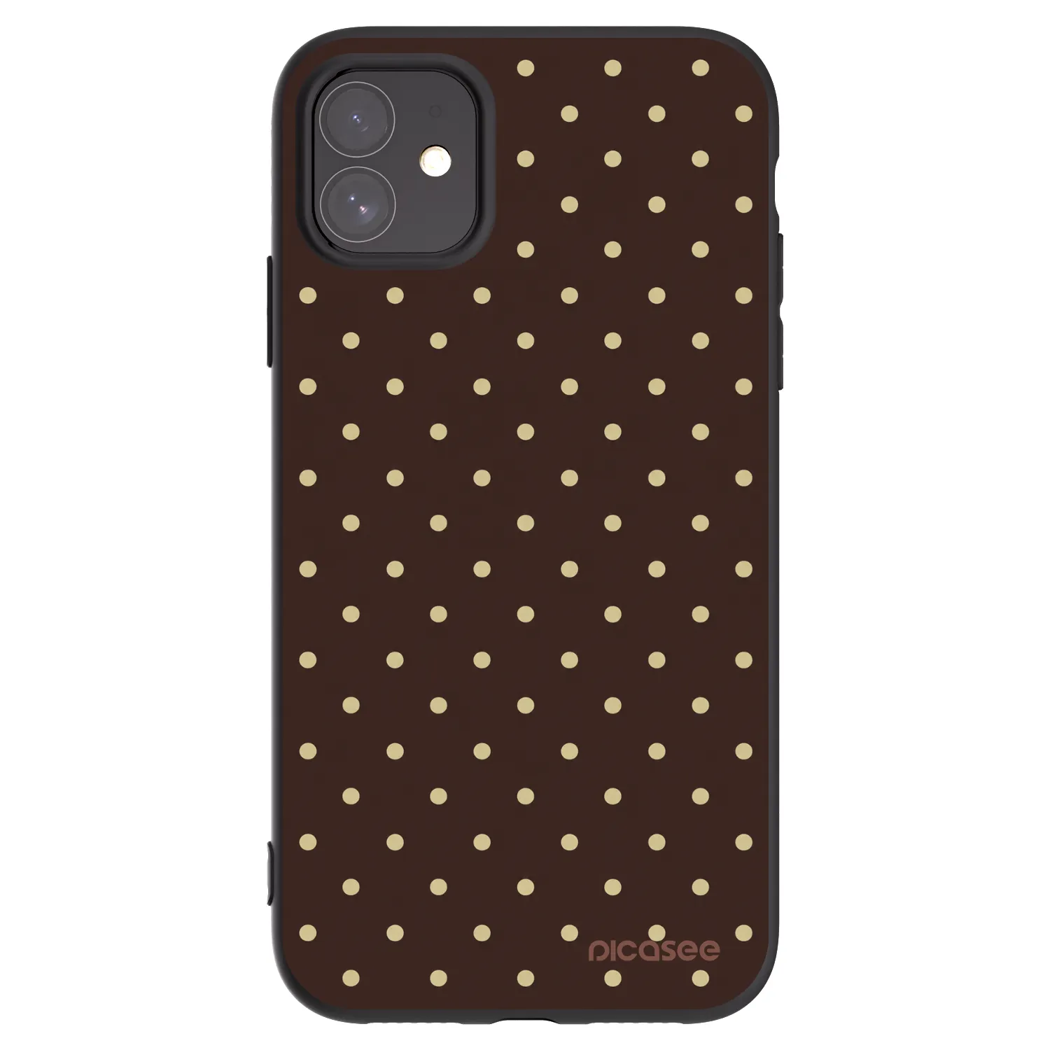 Picasee fekete szilikon tok az alábbi mobiltelefonokra Apple iPhone 11 - Vanilla Dots & Chocolate