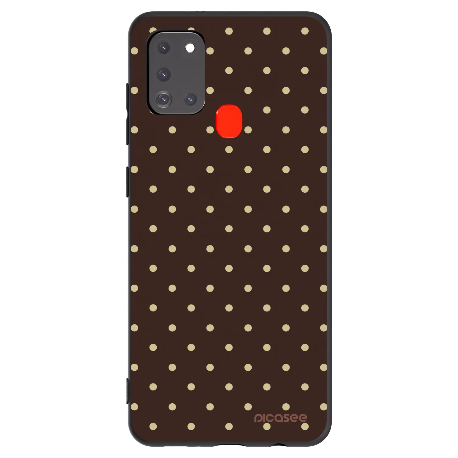 Picasee fekete szilikon tok az alábbi mobiltelefonokra Samsung Galaxy A21s - Vanilla Dots & Chocolate