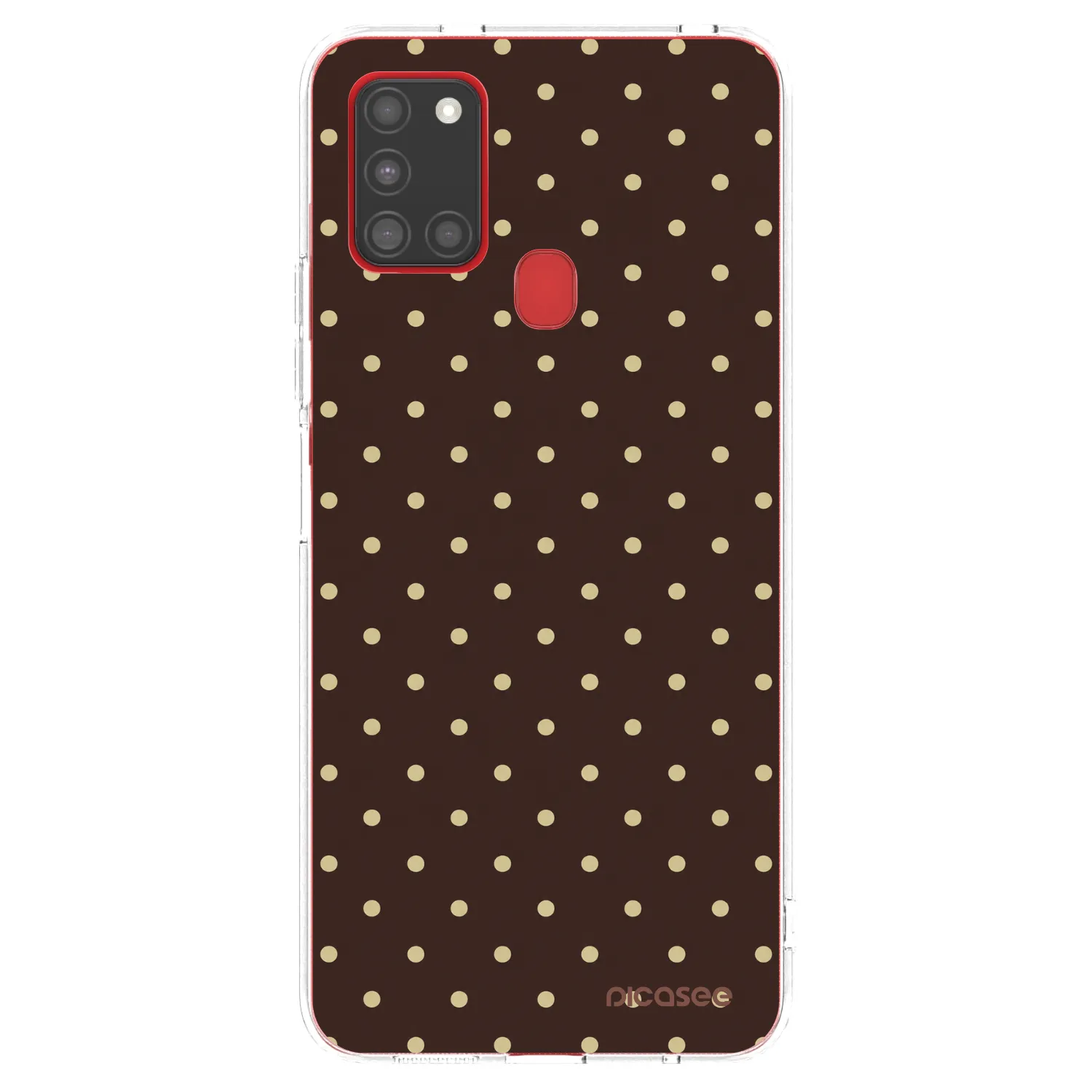 Picasee átlátszó szilikon tok az alábbi mobiltelefonokra Samsung Galaxy A21s - Vanilla Dots & Chocolate