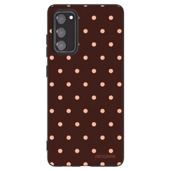 Picasee fekete szilikon tok az alábbi mobiltelefonokra Samsung Galaxy S20 FE - Peach Dots & Chocolate