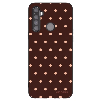 Picasee fekete szilikon tok az alábbi mobiltelefonokra Realme 5 - Peach Dots & Chocolate