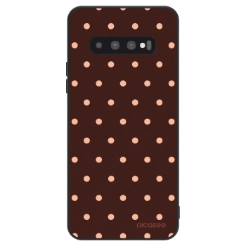 Szilikon tok erre a típusra Samsung Galaxy S10 G973 - Peach Dots & Chocolate