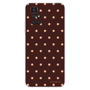 Picasee átlátszó szilikon tok az alábbi mobiltelefonokra Xiaomi Redmi 10 - Peach Dots & Chocolate