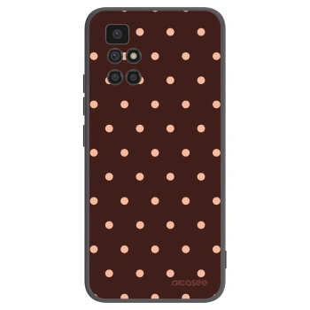 Picasee fekete szilikon tok az alábbi mobiltelefonokra Xiaomi Redmi 10 - Peach Dots & Chocolate