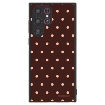 Picasee ULTIMATE CASE Samsung Galaxy S22 Ultra 5G - készülékre - Peach Dots & Chocolate