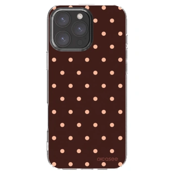 Picasee átlátszó szilikon tok az alábbi mobiltelefonokra Apple iPhone 16 Pro Max - Peach Dots & Chocolate