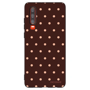 Picasee fekete szilikon tok az alábbi mobiltelefonokra Huawei P30 - Peach Dots & Chocolate