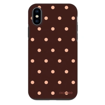 Szilikon tok erre a típusra Apple iPhone X/XS - Peach Dots & Chocolate