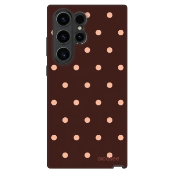 Szilikon tok erre a típusra Samsung Galaxy S22 Ultra 5G - Peach Dots & Chocolate