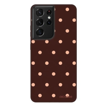 Szilikon tok erre a típusra Samsung Galaxy S21 Ultra 5G G998B - Peach Dots & Chocolate