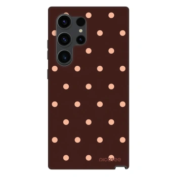 Szilikon tok erre a típusra Samsung Galaxy S24 Ultra S928B 5G - Peach Dots & Chocolate