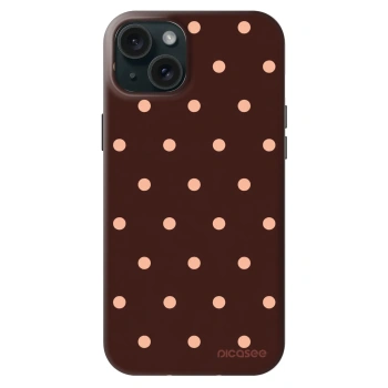 Szilikon tok erre a típusra Apple iPhone 15 Plus - Peach Dots & Chocolate