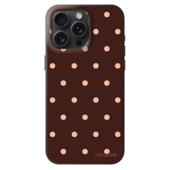 Szilikon tok erre a típusra Apple iPhone 15 Pro Max - Peach Dots & Chocolate
