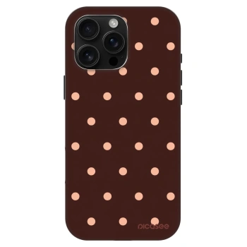 Szilikon tok erre a típusra Apple iPhone 16 Pro Max - Peach Dots & Chocolate
